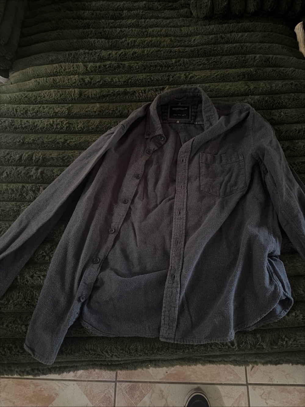 Denim & Flower Men's Charcoal Button-Up Shirt Jacket